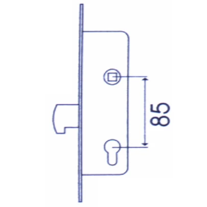 Cerradura embutir met inox 30 mm tesa