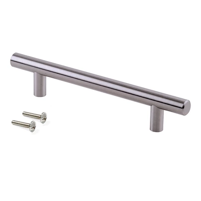 Emuca Tirador para mueble Orlando, L252mm, intereje 192mm, Acero, Níquel satinado