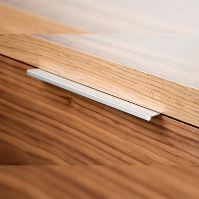 Emuca Lote de 10 tiradores para mueble Setubal, L198mm, intereje 128mm, Aluminio, Anodizado mate
