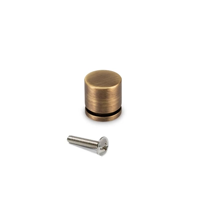 Emuca Lote de 20 pomos para mueble Varadero, diámetro 25mm, Zamak, Oro viejo