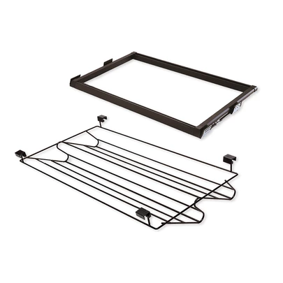 Emuca Kit de zapatero metálico y bastidor de guías para armarios Moka, cierre suave, regulable, módulo de 800mm, Acero y aluminio, Colo