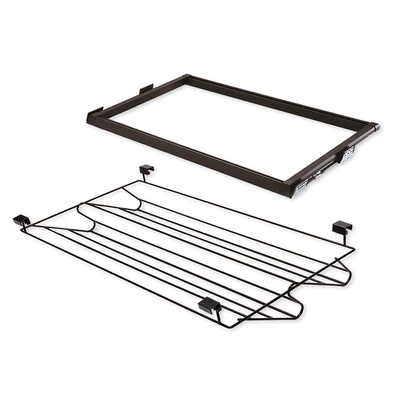 Emuca Kit de zapatero metálico y bastidor de guías para armarios Moka, cierre suave, regulable, módulo de 900mm, Acero y aluminio, Colo