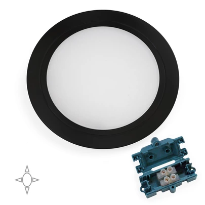 Emuca Luminaria LED Mizar para empotrar en muebles sin necesidad de convertidor (AC 230V 50Hz), 84, Pintado negro