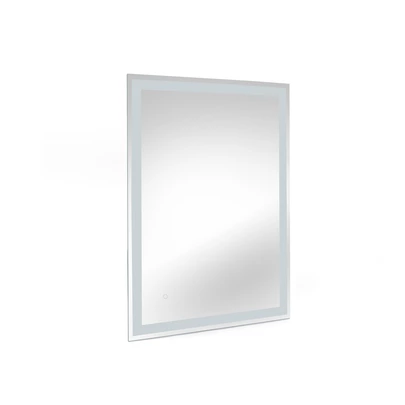 Emuca Espejo de baño Hercules con iluminación LED frontal y decorativa, rectangular 600 x 800 mm, AC 230V 50Hz, 45 W, Aluminio y Crista