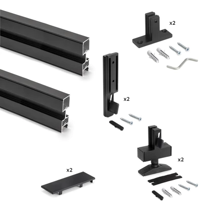 Kit estructura modular Zero con herrajes y perfiles para montaje al suelo y a pared