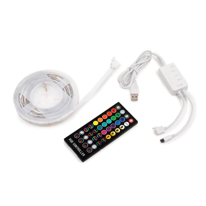 Emuca Kit de tira LED RGB Octans USB con control remoto y control WIFI mediante APP (5V DC), 4 x 0,5 m, Plástico