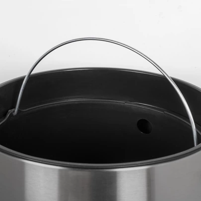 Emuca Contenedor de reciclaje exterior circular Recycle, apertura de la tapa mediante sensor de movimiento, 1x20litros, Acero inoxidabl