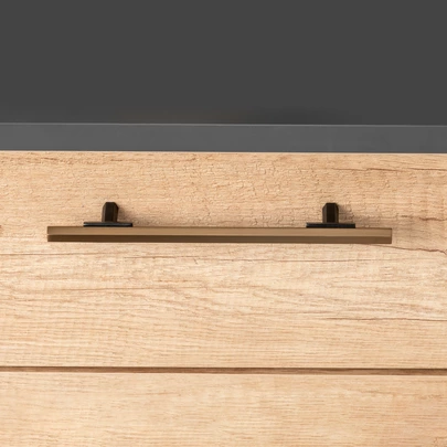 Emuca Lote de 5 tiradores para mueble Riad, L232mm, intereje 192mm, Aluminio, Bronce