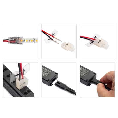 Emuca Kit de tira LED Lynx Premium 9,6W/m IP20, longitud 5m, con convertidores 12V DC, cables y sensores SWITCH (interruptor), Plástico
