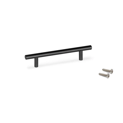 Emuca Lote de 10 tiradores para mueble Miami, L272mm, intereje 192mm, Acero inoxidable, Pintado negro