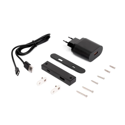 Emuca Conector USB A y C para cargar Linky, 81x12mm, para encastrar o superficie, Plástico, Negro