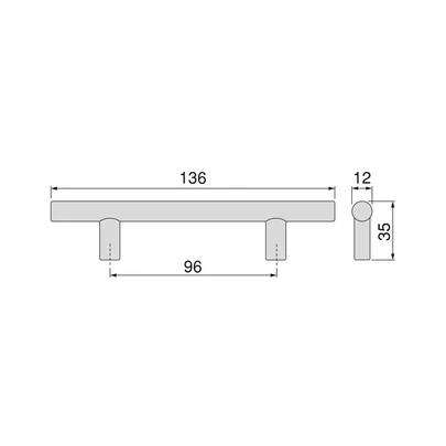 Emuca Lote de 10 tiradores para mueble Orlando, L136mm, intereje 96mm, Acero, Níquel satinado