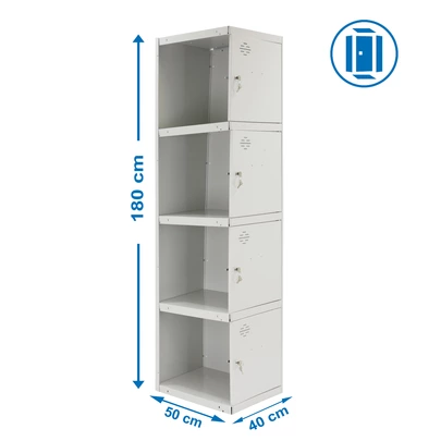 Simonlocker prof.dism.4 puerta 1/4 400 adi gris 1800x400x500