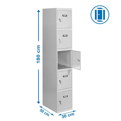 Simonlocker prof.dism.5 puerta 1/5 300 in gris 1800x300x500