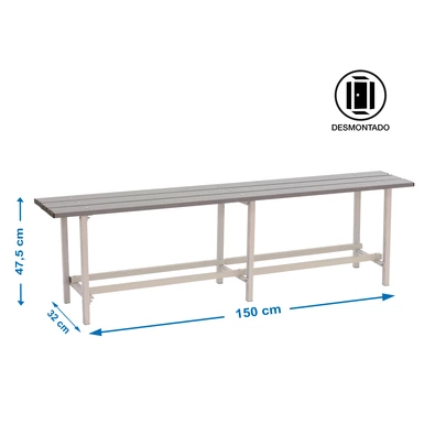 Banco vestuario desmontado metal 1500 mm 475x1500x320