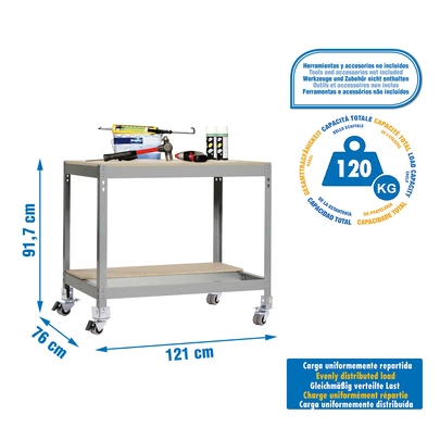 Simonwork mobile bt0 1200 gris/madera 917x1210x760