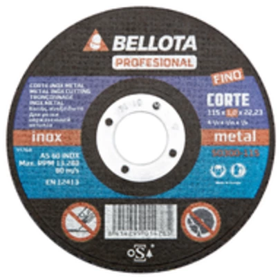 Disco c metal/inox eje fino 115x1mm bellota