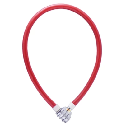 Candado cable bici combi rojo 60 cm ifam