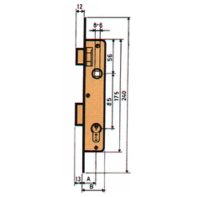 Cerradura embutir p/metalica - mcm