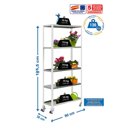 Simongarden comfort mob. 5/300 blanco/galva 1875x900x300