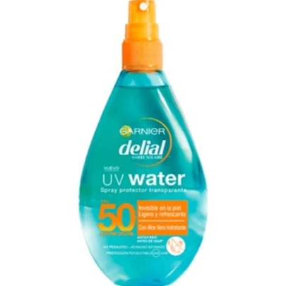 Delial protector solar water spray factor de protección f50
