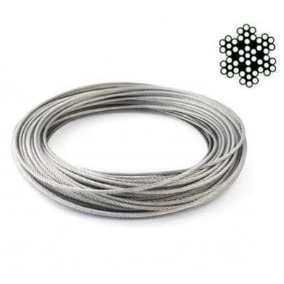 Cable de Acero Inoxidable AISI-316 - 7x7-0 Rollo 25m