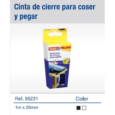 Cinta Velcro Coser-Pegar 20x1m Blanco