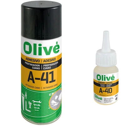 Pack Olive Cianocrilato A40 50gr + Activador A41 200ml