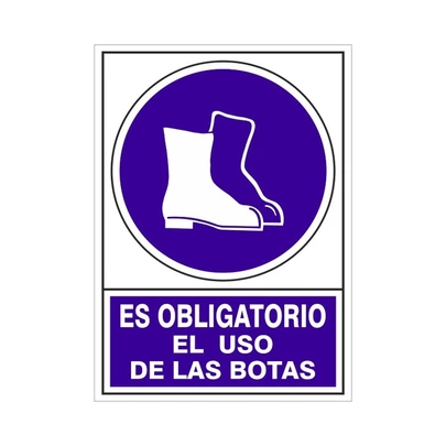 Señal Obligatorio Uso De Botas 29,7 X 21Cm