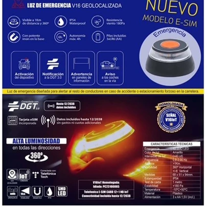 LUZ EMERGENCIA V16 GEOLOCALIZADA