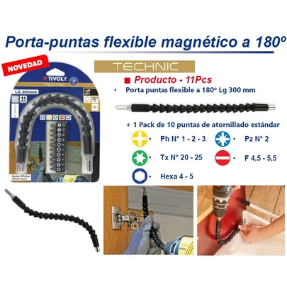 Tivoly Porta Puntas Flexible Magnético a 180º