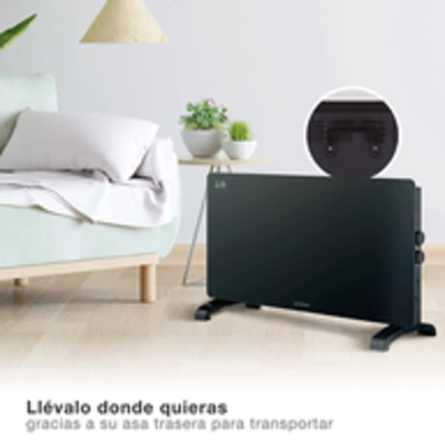 Convector cristal inteligente negro 1500w