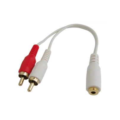 Cable Adaptador Jack Stereo 3.5mm Hembra - 2 RCA Macho