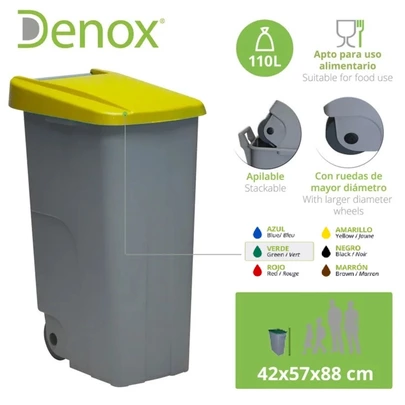 Contenedor Cerrado 110l Con Ruedas Verde