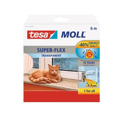 Burlete Tesamoll Silicona Transparente 9mmx6m