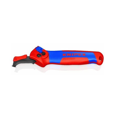 Cuchillo pelacables con guía de deslizamiento y carraca 146mm