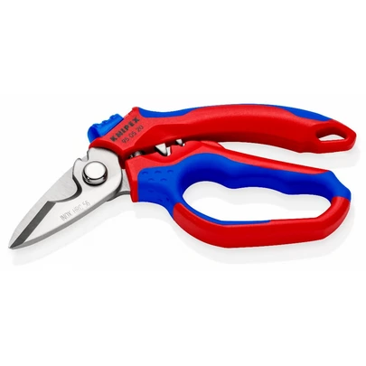 Tijeras de electricista acodada con funda 180mm