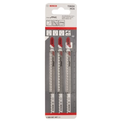 Hoja de sierra de calar PRO Plastics PVC clean T302H 132 mm, 3 uds.