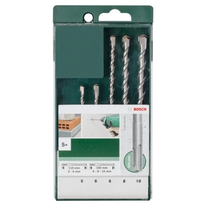 Set de brocas de martillos perforadores SDS plus de 5 piezas5,0x110; 6,0x110; 6,0x160; 8,0x160; 10,0x160 mm