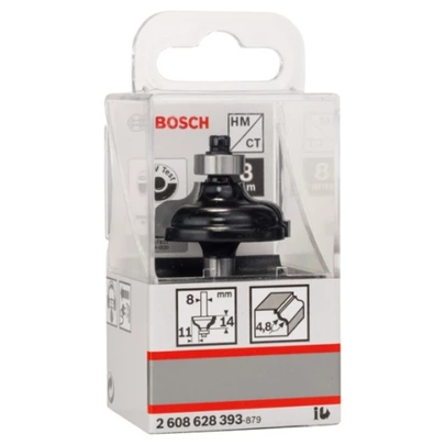 Fresa para bordes A, 8 mm, R1 4,8 mm, B 11 mm, L 14,3 mm, G 57 mm