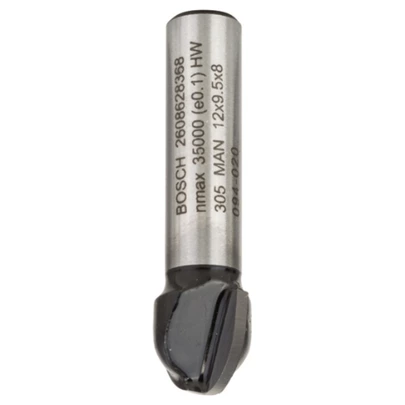Fresa para medias cañas, 8 mm, R1 6 mm, D 12 mm, L 9,2 mm, G 40 mm