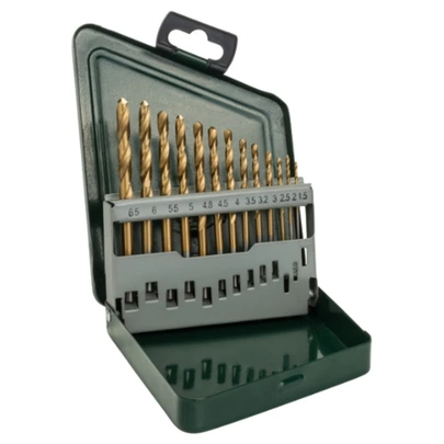 Set con 13 brocas HSS-TiN para metal