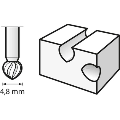 Fresa de alta velocidad 4,8 mm