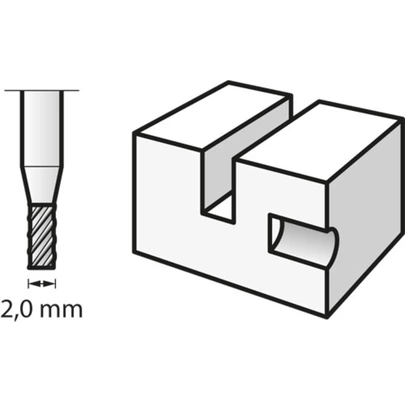 Fresa de alta velocidad 2,0 mm