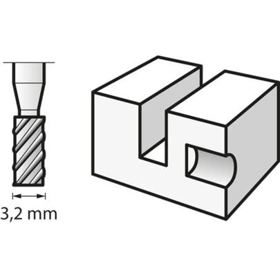 Fresa de alta velocidad 3,2 mm