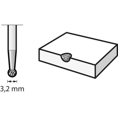 Punta esférica de fresa de carburo de tungsteno 3,2 mm