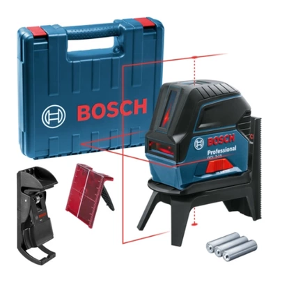 Bosch Professional Nivel láser GCL 2-15 (láser rojo, interior, con puntos de plomada, alcance: 15 m, 3 pilas AA, soporte giratorio RM 1