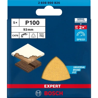 Papel de lija EXPERT C470 para lijadoras delta de 93 mm, G 100, 5 unidades