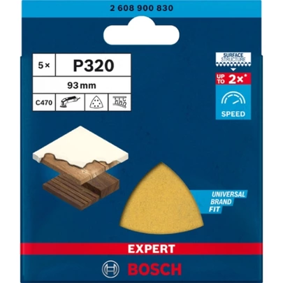 Papel de lija EXPERT C470 para lijadoras delta de 93 mm, G 320, 5 unidades