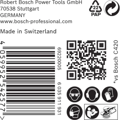 Papel de lija EXPERT C470 con 6 orificios para lijadoras excéntricas de 150 mm, G 80, 50 unidades